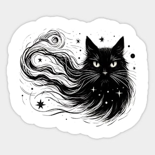 The black cat star Sticker